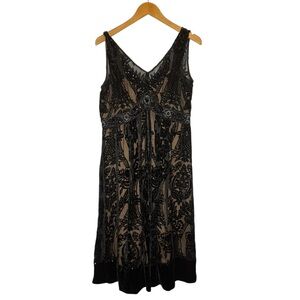 ECI New York Black Velvet Sheer Dress.